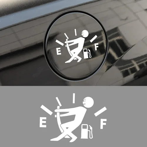 Vista 8 de Cubierta del tanque de combustible Personalidad Funny Fuel Explosion Meter Personalidad Reflectante Pegatinas de coche (negro) Personality Funny