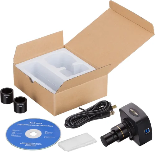 Vista 2 de AmScope MU1003-CK 10MP Video en vivo USB3.0 Cámara de microscopio digital 10 MP + kit de calibración