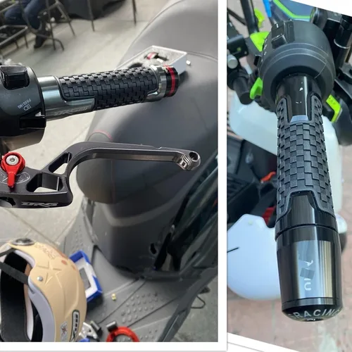 Vista 4 de Para Kawasaki H2 H2R 2015 2016 2017 2018 2019 motocicleta antideslizante manillar mano goma agarres manillar extremos tapa tapón 7/8 pulgadas 0.866