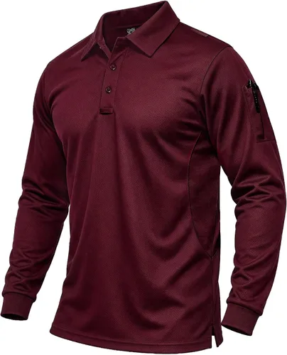 Vista 15 de Haimont Men's Long Sleeve Quick-Dry Performance Polo Shirt 3-Manga larga.