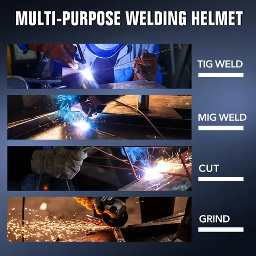 Vista 8 de TRQWH Welding Helmet Auto Darkening Large Viewing True Color Solar Powered Welding Mask with 4 Arc Sensor Adjustable Wide Shade Range 4~5-8/9-13