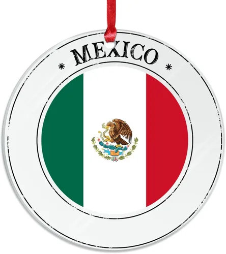 Vista 19 de Bandera de Hungría, adornos para árbol de Navidad, bandera nacional de Hungría, decoración de Navidad, adorno acrílico, recuerdo de Navidad, amantes