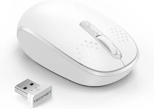 Vista 20 de Tecknet Mouse inalámbrico, mouse silencioso de 2.4 GHz con receptor USB, 4 botones, portátil, inalámbrico, para Chromebook, laptop, computadora Negro