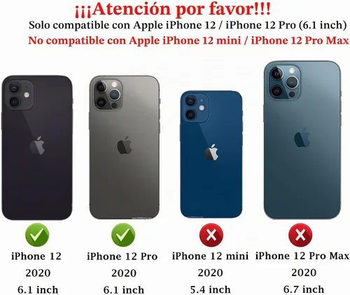 Vista 2 de MDCN Funda para iPhone 12 / iPhone 12 PRO: funda protectora de doble capa resistente para teléfono celular, a prueba de golpes, resistente
