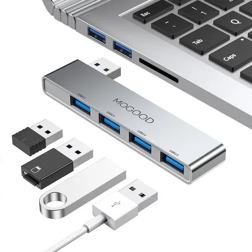 Vista 11 de Hub USB 3.0 MOGOOD Hub USB para portátil Divisor USB Divisor de puerto USB Expansor de puerto USB Adaptador multipuerto USB para portátil, Xbox