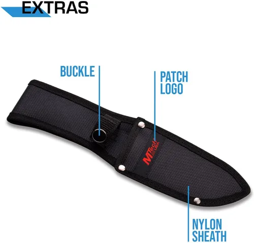 Vista 5 de MTech USA mt-20 – 70 C Fixed Blade cuchillo, gris titanio, mango negro, 10 pulgadas