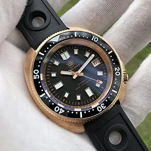 Vista 2 de SD1970S SD1970S CUSN8 Caja de bronce sólido Bisel de cerámica azul luminoso NH35 reloj automático de buceo de tortuga para hombres