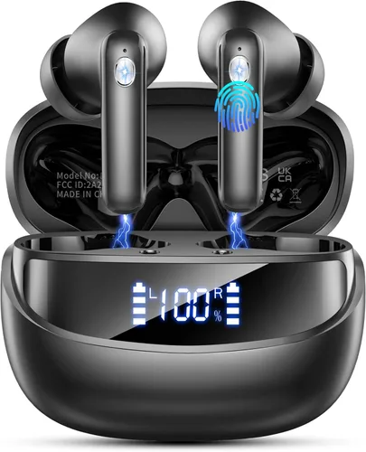 Vista 22 de Auriculares inalámbricos, auriculares Bluetooth 5.4, 32 ecualizadores a Negro (Aurora Black)