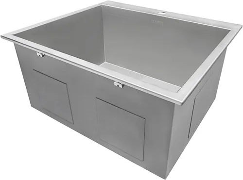 Vista 5 de Ruvati Fregadero de lavandería de montaje superior de 22 x 22 x 12 pulgadas, fregadero de utilidad profundo, fregadero utilitario de acero
