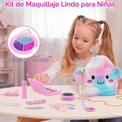 Vista 5 de UNICORN ELEMENT - Juego de 15 piezas de vestido y maquillaje para muñecas de 18 pulgadas Full Makeup Kit; Rainbow Dress, Makeup Bag & Hairband