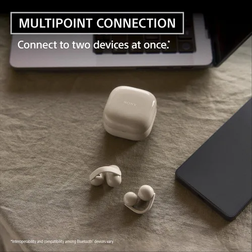 Vista 13 de Sony LinkBuds Clip Open-Ear Auriculares verdaderamente inalámbricos, ajuste cómodo y seguro, diseño ligero de clip, controles táctiles, conciencia