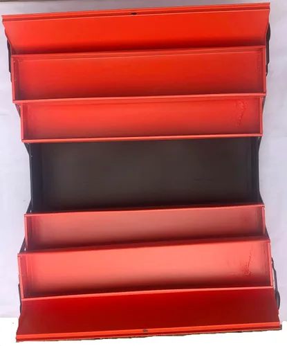 Vista 8 de CARLTONMAN Caja de herramientas portátil de 3 capas y 5 bandejas de 21 pulgadas, organizador universal de herramientas plegable, cuerpo de metal