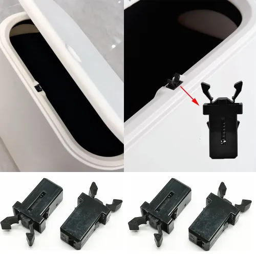 Vista 2 de Paquete de 10 clips de tapa de bote de basura, interruptor de presión, botón de bloqueo de repuesto para mini bote de basura con tapa, cesta