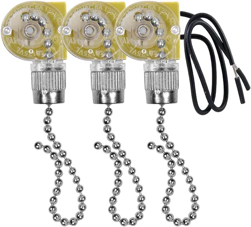 Vista 7 de Zing Ear ZE-109 - Interruptor de ventilador de techo, luz de dos cables de encendido y apagado con cables de cadena de tracción compatible