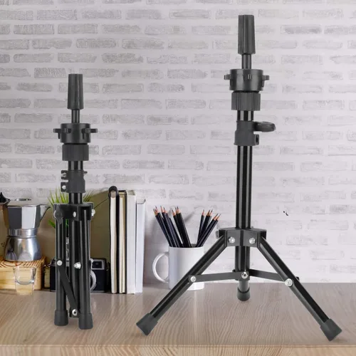 Vista 6 de AliLeader Soporte de cabeza de peluca de 25 pulgadas, soporte de cabeza de maniquí ajustable, trípode con cabeza ajustable, soporte de trípode