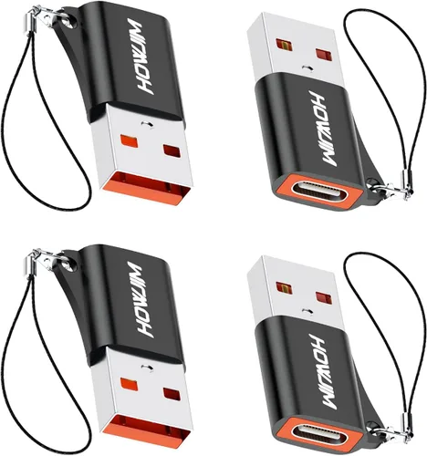 Vista 12 de Paquete de 2 adaptadores USB a USB C, transferencia de datos de carga rápida de 5 Gbps, convertidor de cable tipo C hembra a USB A macho