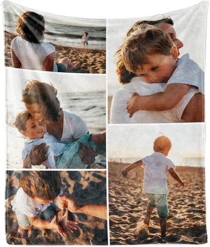 Vista 12 de Manta gruesa personalizada con imagen, regalo de cumpleaños personalizado para mujeres, mamá, hermana, hija, esposa, abuela, amiga, 1 foto y 40 x 30