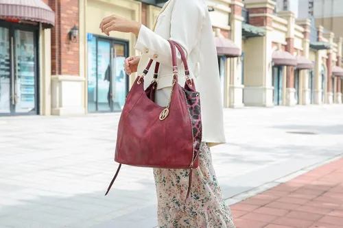 Vista 4 de MKF Collection Monederos Hobo para mujer - Bolso de cuero PU Bolso de hombro Hobo para mujer - Asa superior de moda