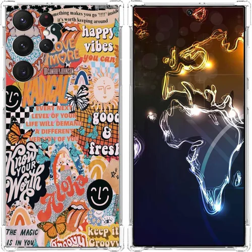 Vista 24 de Funda de collage estético para Samsung Galaxy S21, patrón de citas positivas, funda de TPU suave de moda compatible con Galaxy S21