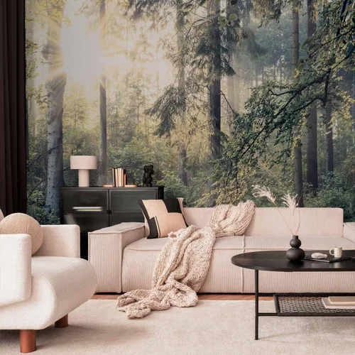 Vista 58 de artgeist Mural de pared premium Bosque púrpura, 79 x 55 pulgadas, papel tapiz no tejido, decoración de pared de vellón, impresión fotográfica