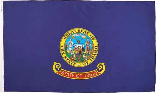 Vista 4 de Annin Flagmakers Bandera del estado de Idaho fabricada en Estados Unidos según las especificaciones de diseño oficiales del estado, 2 x 3 pies