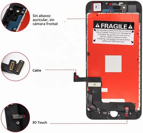 Vista 5 de iPhone 8 Plus de repuesto de pantalla negra para iPhone 8 Plus, pantalla LCD y pantalla táctil digitalizador, conjunto completo con kit