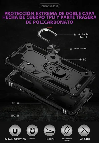 Vista 4 de ADDIT Funda S23 para Samsung Galaxy S23 de 6.1 pulgadas, con anillo de soporte, soporte ajustable, grado militar, protección resistente, a prueba
