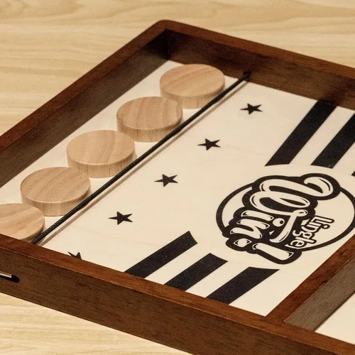 Vista 2 de Juego de disco de cabestrillo – Juego de mesa de madera maciza de 16.5 pulgadas, lujoso juego de disco de eslinga para noches familiares o fiestas
