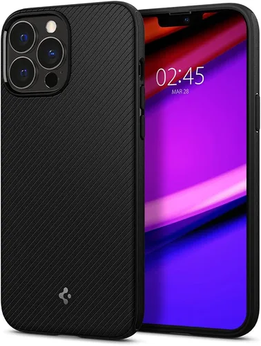 Vista 2 de Spigen Mag Armor (MagFit) compatible con MagSafe diseñada para iPhone 13 Pro Max (2020), color negro mate