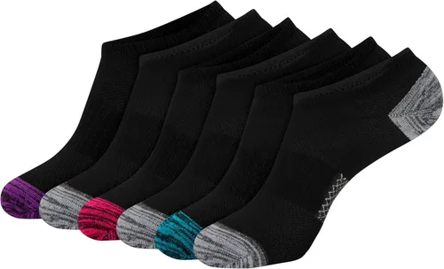 Vista 12 de Hanes - Calcetines para mujer, ligeros y transpirables, No Show y Super No Show, paquete de 6 Surtido en blanco y negro