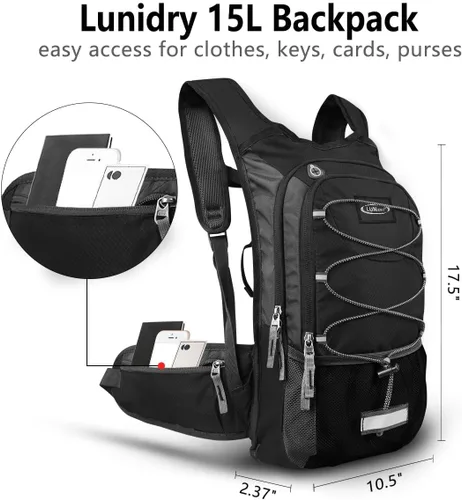 Vista 2 de Mochila de Hidratación Aislada con Vejiga de Agua de 3L Libre de BPA a Prueba de Fugas, Mantiene los Líquidos Frescos hasta por 5 Horas, Mochila