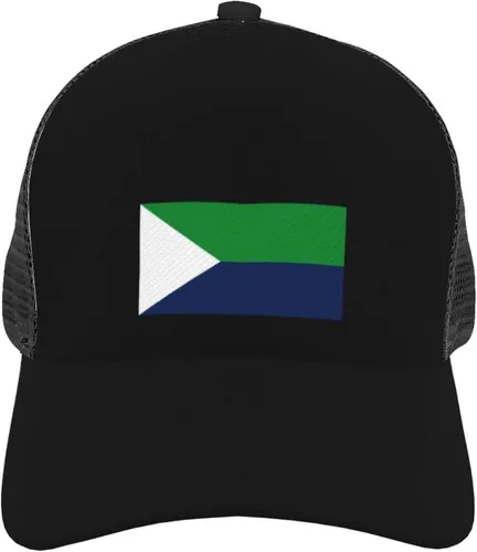 Vista 3 de LIICHEES Flag of El Hierro Baseball Cap for Men Women Adjustable Curved Brim Mesh Trucker Caps Mesh Snapback Hat Black