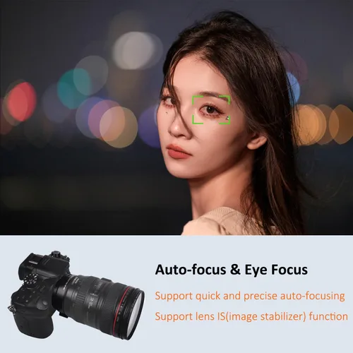 Vista 7 de Adaptador de lentes de enfoque automático EF-M1 de metal compatible con lentes Canon EF para cámaras Iumix/oIympus/bmpcc Micro Cuatro Tercios (M4/3)
