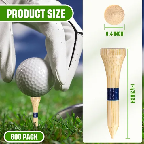 Vista 2 de Mudder Camisetas de golf a granel de bambú de madera para hombres, accesorios de pelotas de madera multicolor Wooden Bamboo, for Men Balls