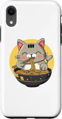 Vista 24 de Funda para iPhone 12/12 Pro Ramen Cat Kawaii Anime Merch Japonés Divertido Neko Noodle Bowl Case