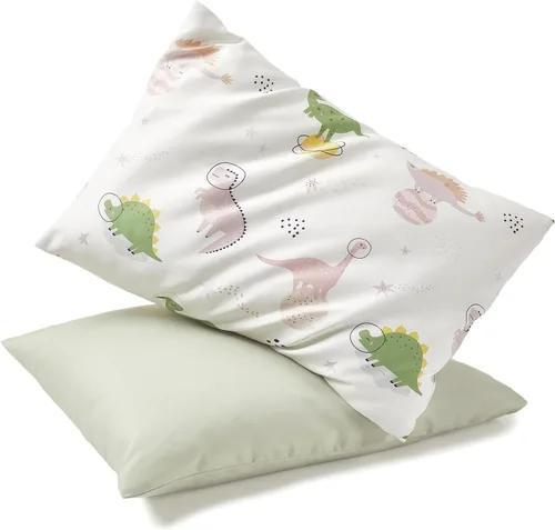 Vista 11 de TILLYOU Paquete de 2 fundas de almohada para niños pequeños con cierre de sobre, 13" x 18" de microfibra sedosa y suave, fundas de almohada de viaje