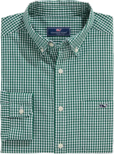 Vista 2 de vineyard vines Camisa de popelina elástica a cuadros para hombre