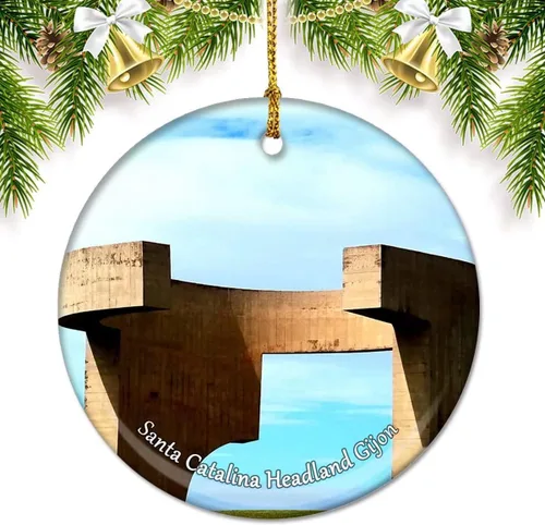 Vista 5 de España Puente Romano Catedral Salamanca Adornos de Navidad para árbol Colgante de cerámica Adorno de doble cara Decoración Regalos de Navidad