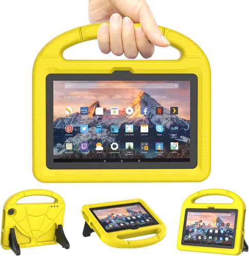 Vista 7 de Funda para tableta para nuevo 7 pulgadas 2024, cubierta ligera a prueba de golpes para niños con cubierta de soporte - negro