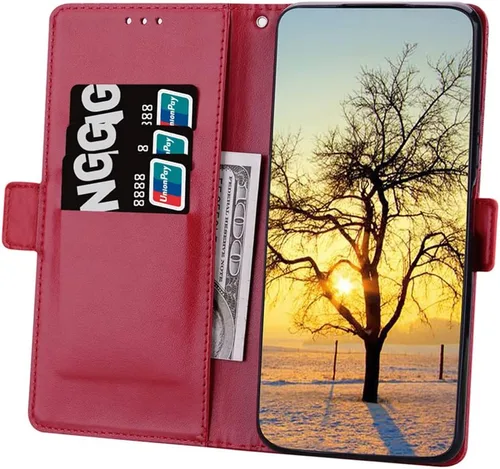 Vista 5 de Funda para Redmi Note 11 Note 11S, correa de muñeca con función atril de piel sintética, tarjetero para tarjetas de efectivo, funda protectora a