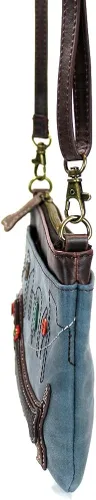 Vista 4 de Chala Mini bolso cruzado para teléfono con 2 correas ajustables, Azul