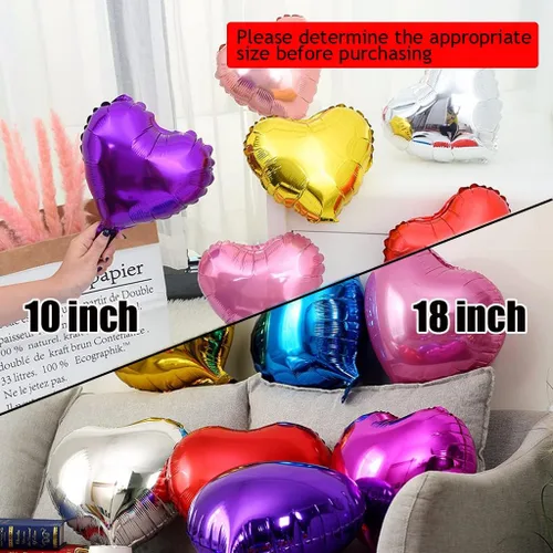 Vista 6 de 50 globos azules en forma de corazón de 10 pulgadas para cumpleaños, boda, compromiso, día de San Valentín, decoración de fiesta