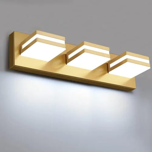 Vista 13 de IZORRO Luces LED modernas para baño (8 luces, regulables), iluminación de pared acrílica blanca mate, luces de tocador para baño sobre espejo, 6000