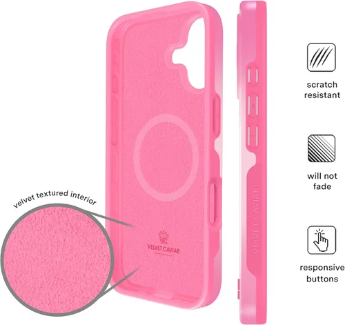 Vista 539 de VELVET CAVIAR Funda para iPhone 15, compatible con MagSafe, probada contra caídas de 10 pies, fundas protectoras de diseño, leopardo color rosa