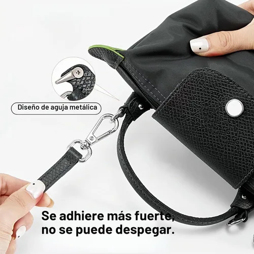 Vista 4 de Jiesinlov Correa de Hombro de Cuero para Bolso de Repuesto, Kit de Conversión Ajustable para Bandolera Compatible con Mini Bolso Antracita