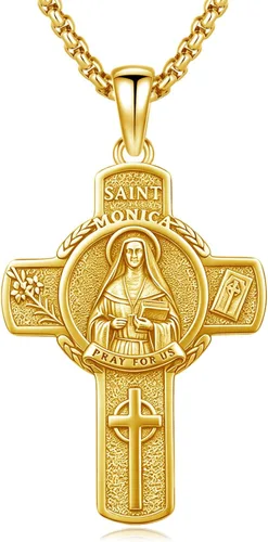 Vista 19 de 925 Sterling Silver Patron Saint Amulet Necklace for Men Women plateado