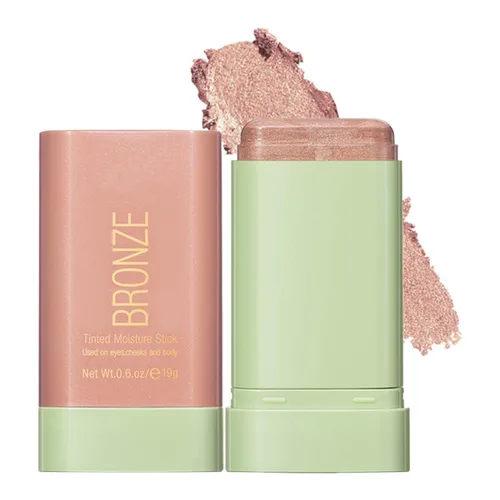 Vista 8 de Barra de contorno de crema, barra bronceadora con brillo facial, resaltador de brillo natural mezclable, barra hidratante sólida teñida multiusos