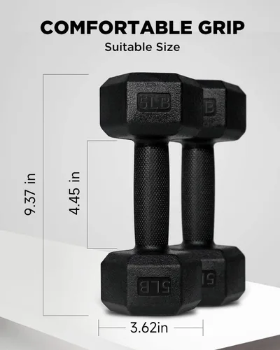 Vista 4 de Dumbbell Sets With Rack - 5/15/20/25/36lb Dumbbells Pair Hand Weights Set of 2 - Easy Grip - Arm Weights for Strength Training Workouts Fitness Negro