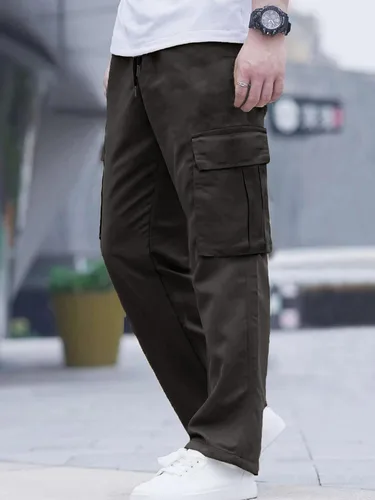 Vista 2 de PLEPAN Mens Cargo Pants Casual Hiking Joggers Sweatpants Lightweight Drawstring Work Pants with 4 Pockets