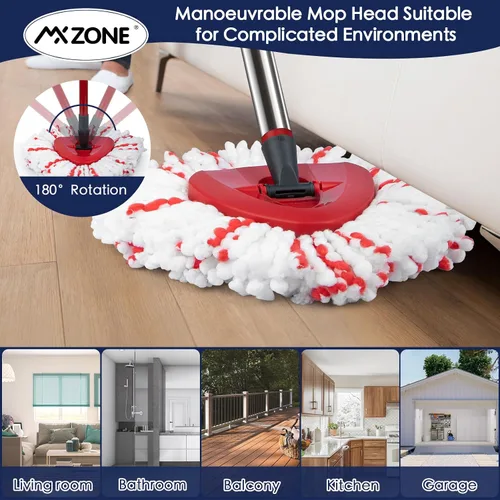 Vista 4 de Mango de base de repuesto para cabezal de trapeador giratorio compatible con el sistema O Cedar EasyWring de 1 tanque, paquete de 3 unidades con un